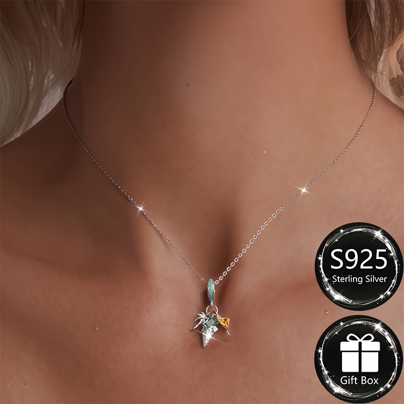 S925 Sterling Silver Women's Ocean Beach Party Pendant